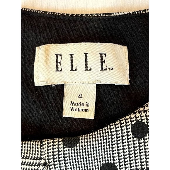 Elle Womens Fit & Flare Dress Polka Dots Boat Neck Back Zip Gray Black Size 4 - Picture 7 of 9